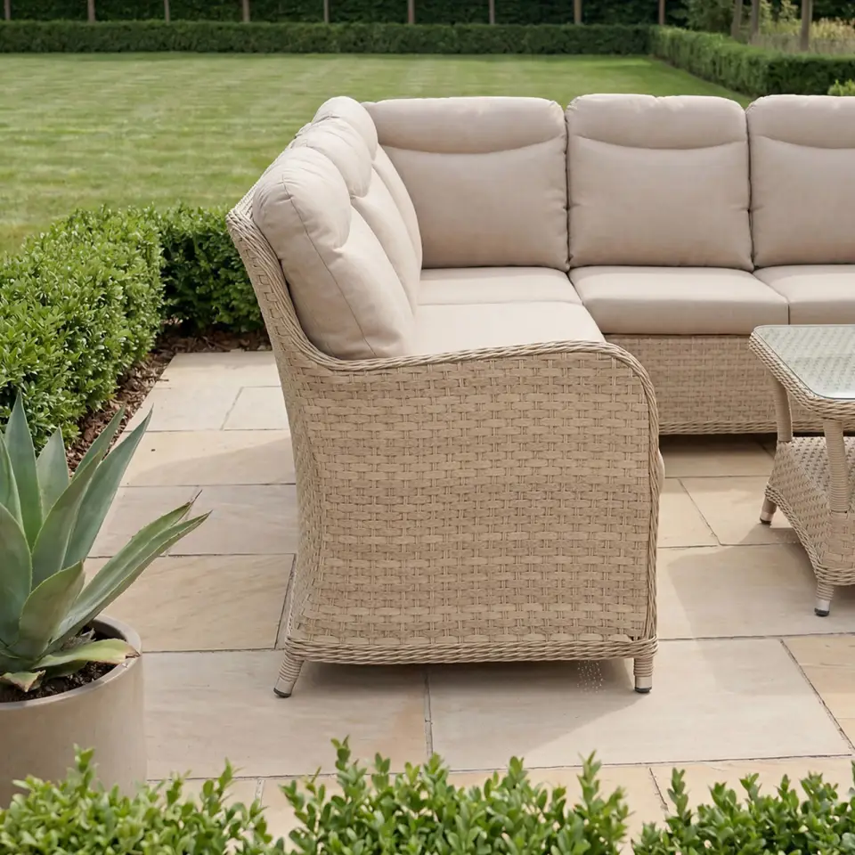 Audrey Rattan Large Corner Sofa Lounge Set