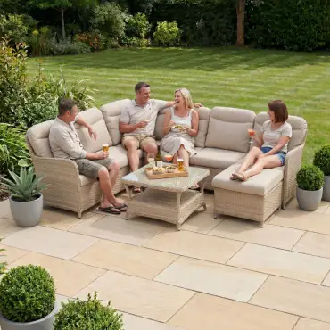 Audrey Rattan Large Corner Sofa Lounge Set