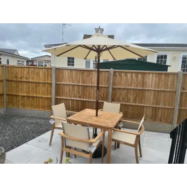 Windsor 90cm Table & 4 TNT Deluxe Stacking Chairs - Certified Teak