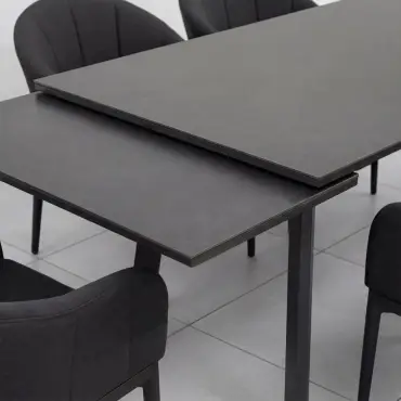 Duke 8-12 Seat Fabric Aluminium Dining Set - Extending Table with 8 Chairs