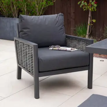 Caleb Grey Corner Sofa Set with Rising Table, Bench & Armchair