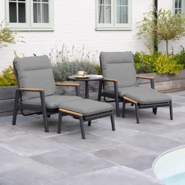 Parker Aluminium Rope 5 Piece Reclining Lounging Set