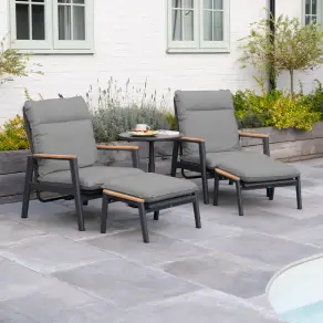 Parker Aluminium Rope 5 Piece Reclining Lounging Set