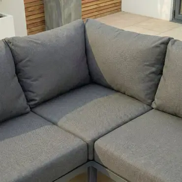 Caleb Rattan Aluminium Corner Sofa Lounging Set