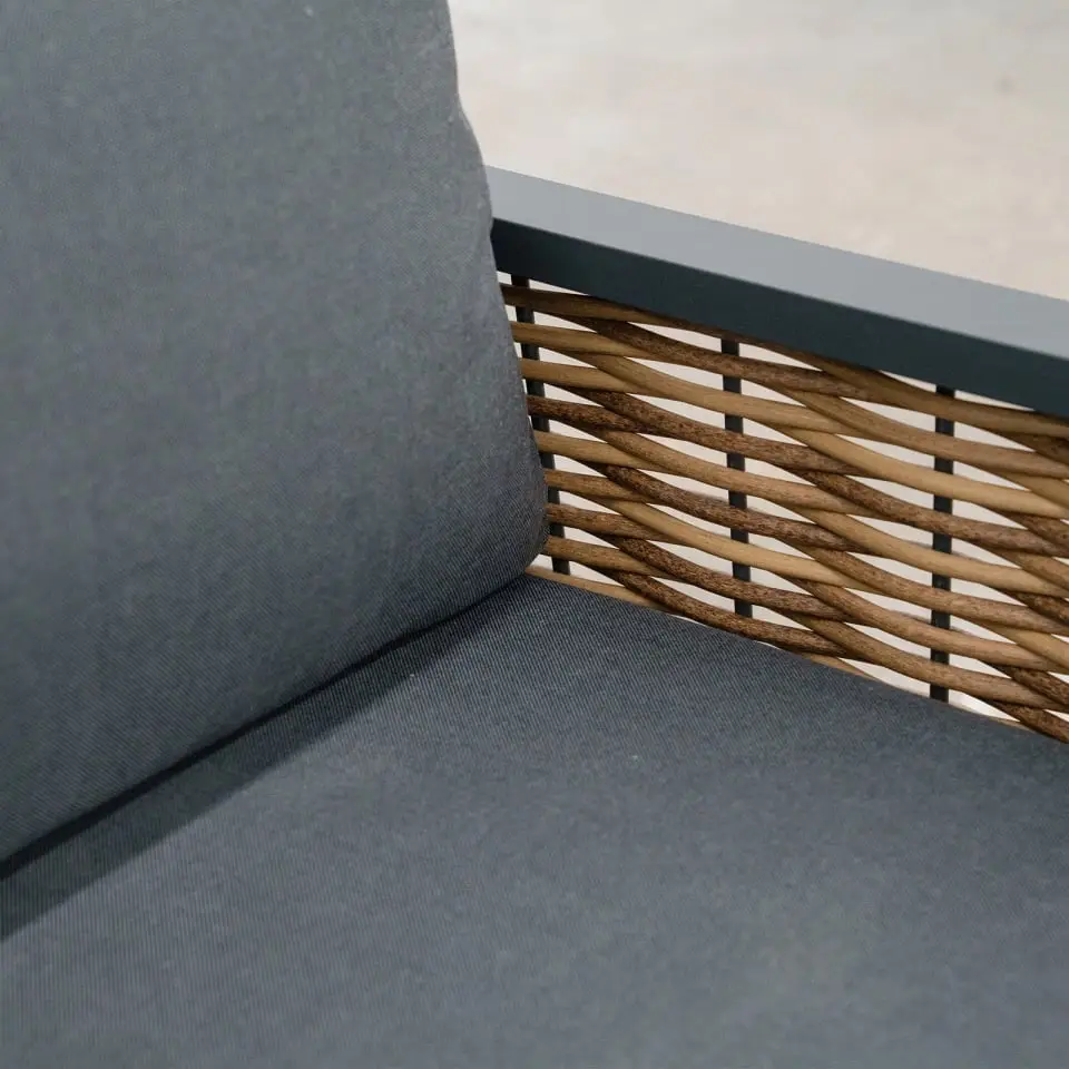 Caleb Rattan Aluminium Corner Sofa Lounging Set