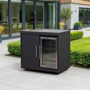Riley Outdoor Kitchen Fridge & Cupboard - Sink & Tap Modular Unit