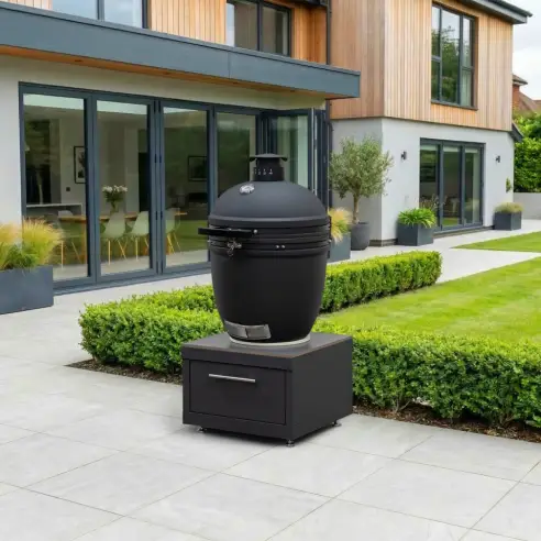 Riley Straight K-Pro 22 Kamado Charcoal Barbecue - Integrated Drawer Unit