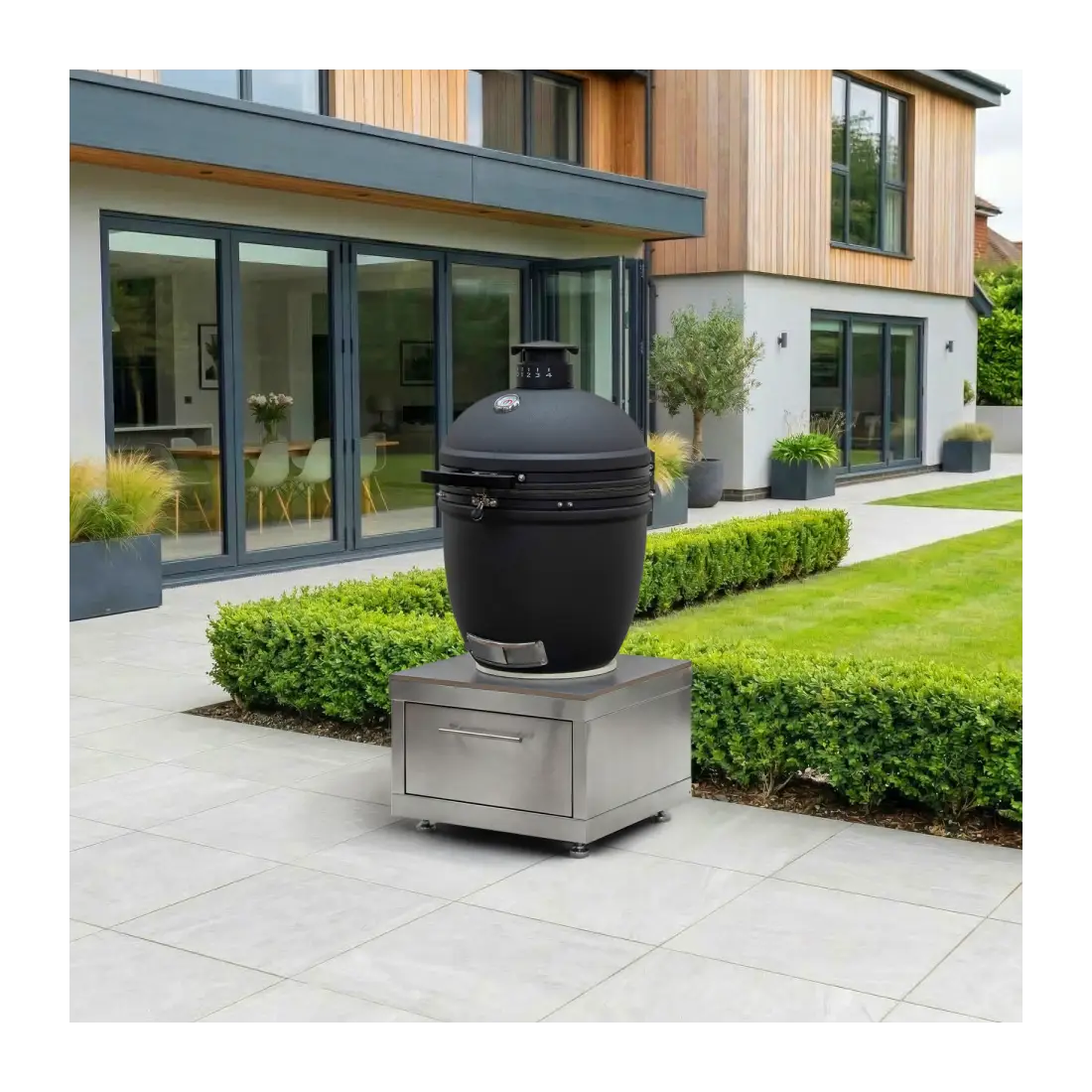 K-Pro 22 Kamado Charcoal Barbecue with Integrated Drawer Unit