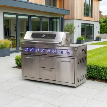 Stanley 6 Burner Gas BBQ - Integrated Side Burner Modular Unit