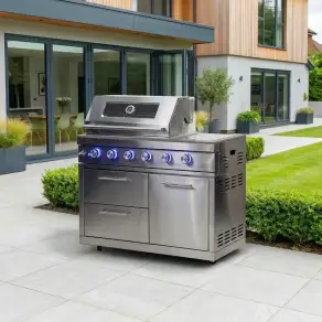 Stanley 4 Burner Gas BBQ - Integrated Side Burner Modular Unit