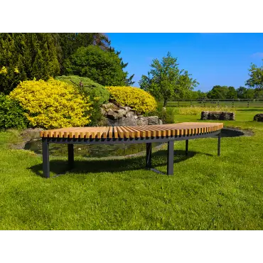 Mandalay Curved 4 Bench Set | Certified Teak
