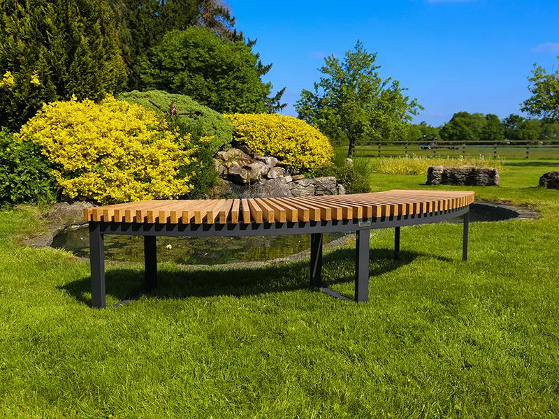 Mandalay Curved 4 Bench Set | Certified Teak