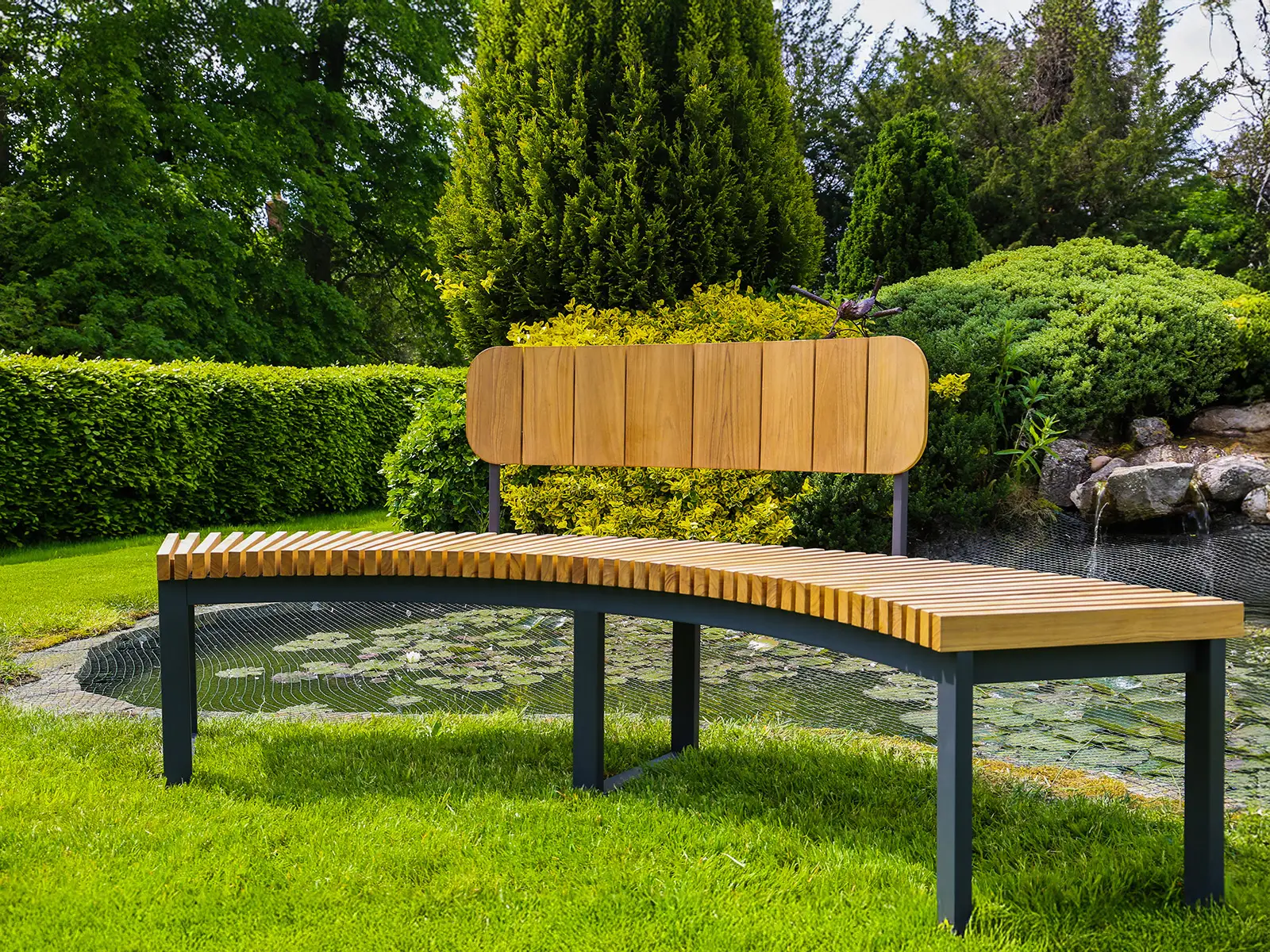 Mandalay Curved 4 Bench Set | Certified Teak