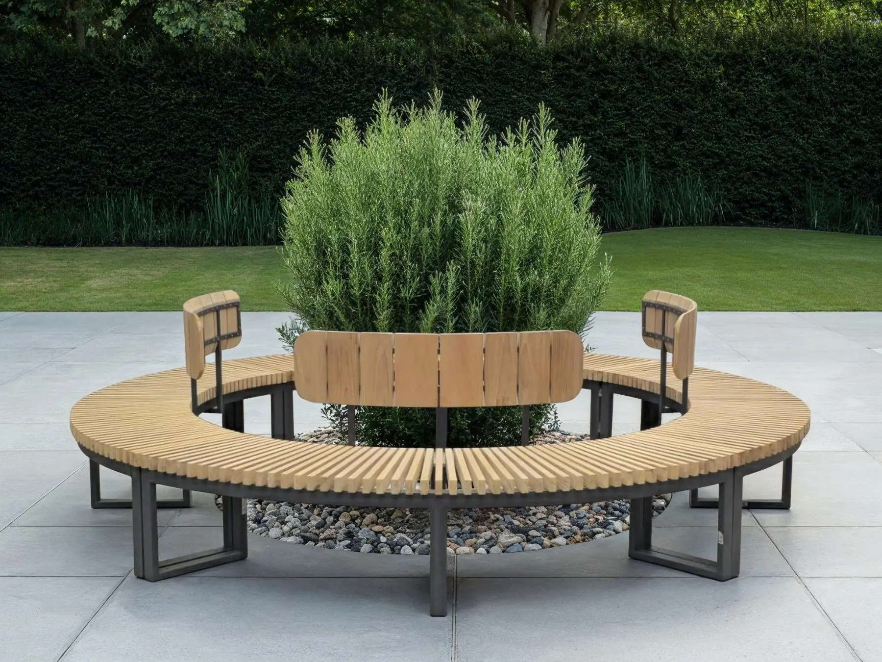 Mandalay Curved 4 Bench Set | Certified Teak