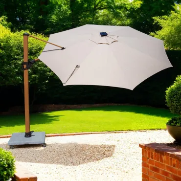 Pisa 3.5M Dia 2 x Cantilever Parasols & LED Lights