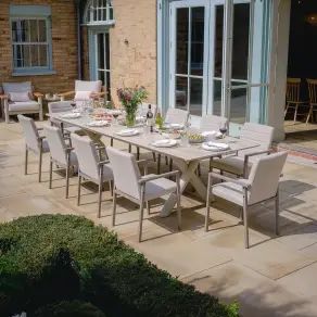 Fabric Ibiza 8-12 Seat Extending Dining Set