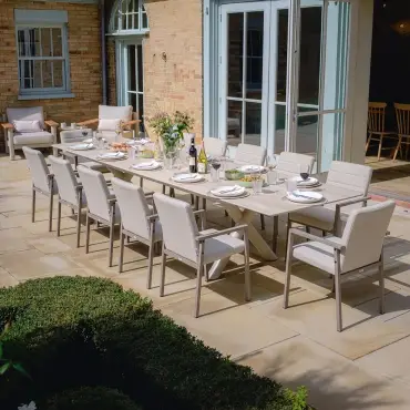 Fabric Ibiza 8-12 Seat Extending Dining Set