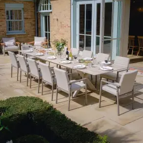 Fabric Ibiza 8-12 Seat Extending Dining Set