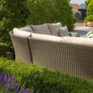 Winchester Royal U-Shaped Rattan Sofa Set - Rising Table