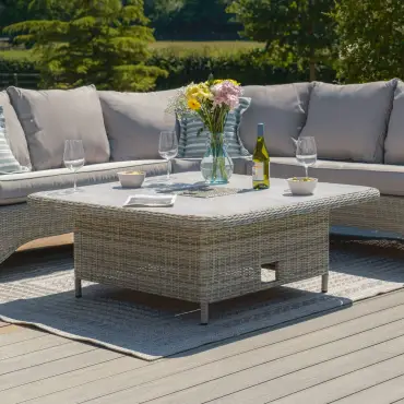 Oxford Royal U-Shaped Rattan Sofa Set - Rising Table