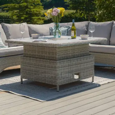 Oxford Royal U-Shaped Rattan Sofa Set - Rising Table