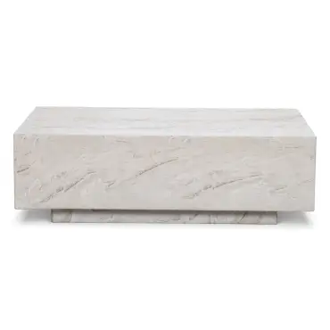 Rectangular Stone Coffee Table in Marble Effect