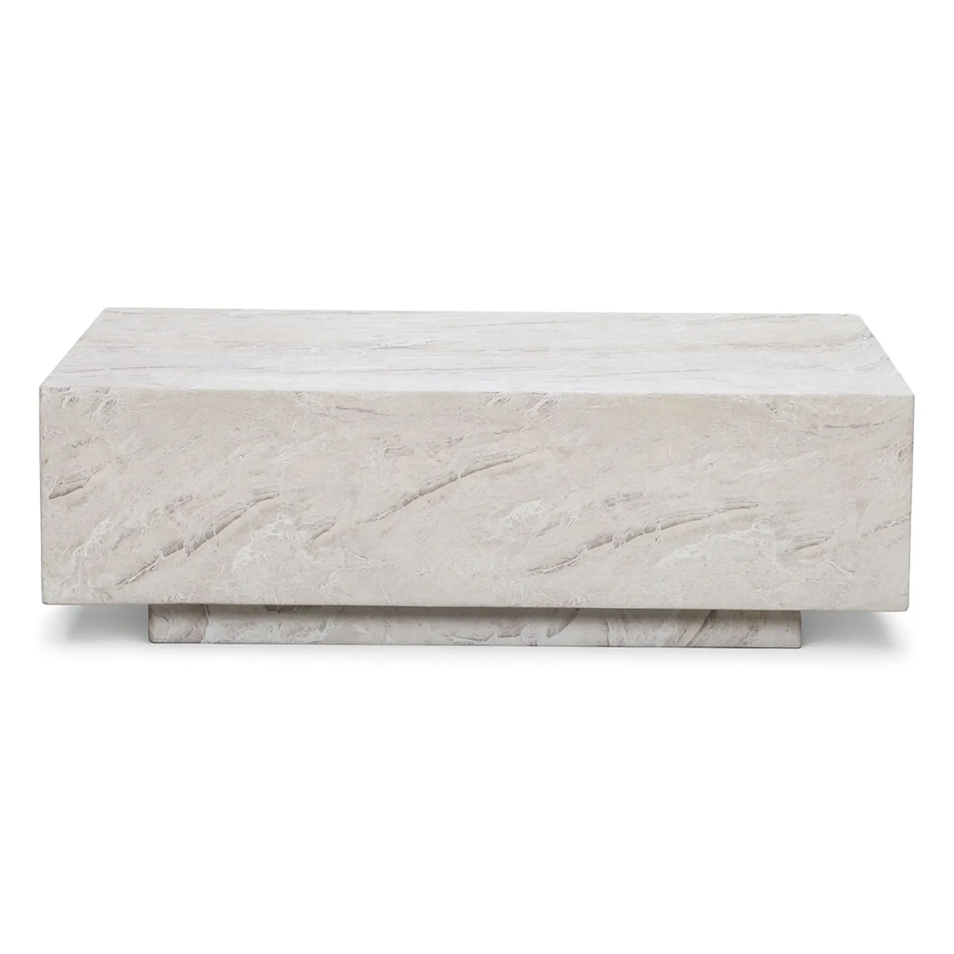 Rectangular Stone Coffee Table in Marble Effect