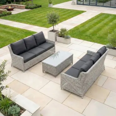 Talia Rattan 3 Seater Sofa Suite Lounging Set