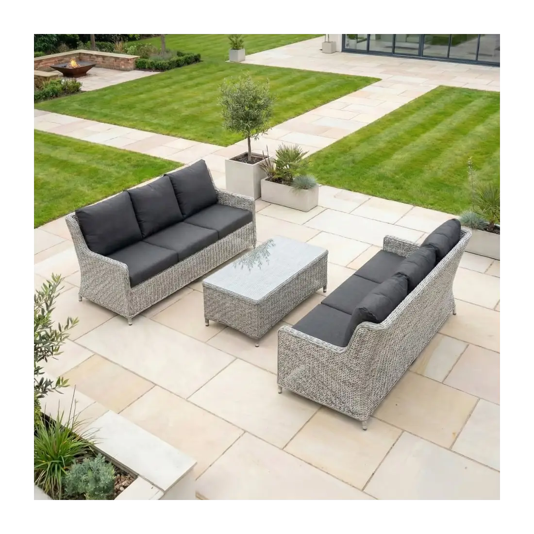 Talia 2x3-Seater Rattan Sofa Lounge Set with Coffee Table Talia 2x3-Seater Rattan Sofa Lounge Set with Coffee Table
