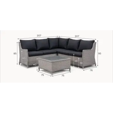 Talia Rattan Corner Sofa Lounging Set
