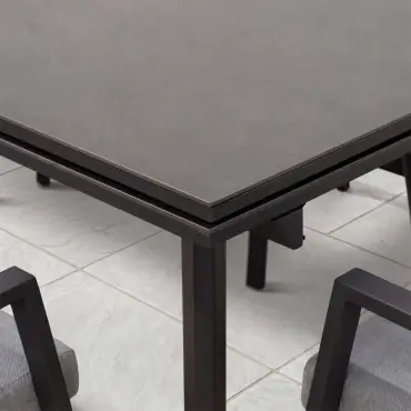 Vogue 10 Seat Aluminium Dining Set - Rectangular Extending Table with 10 Chairs
