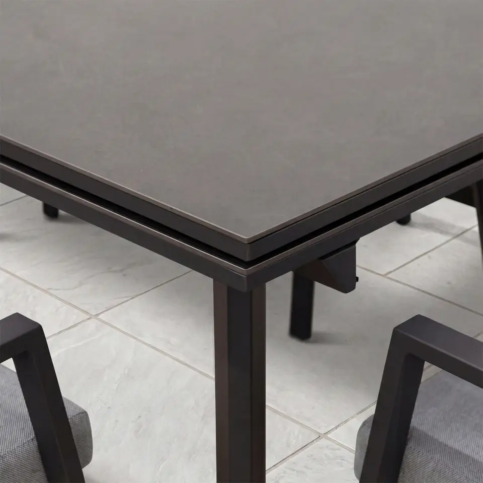 Vogue 10 Seat Aluminium Dining Set - Rectangular Extending Table with 10 Chairs