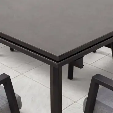 Vogue 8 Seat Aluminium Dining Set - Rectangular Extending Table with 8 Chairs