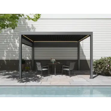 Neptune 3×4 m LED Retractable Roof Gazebo – Weatherproof Luxury