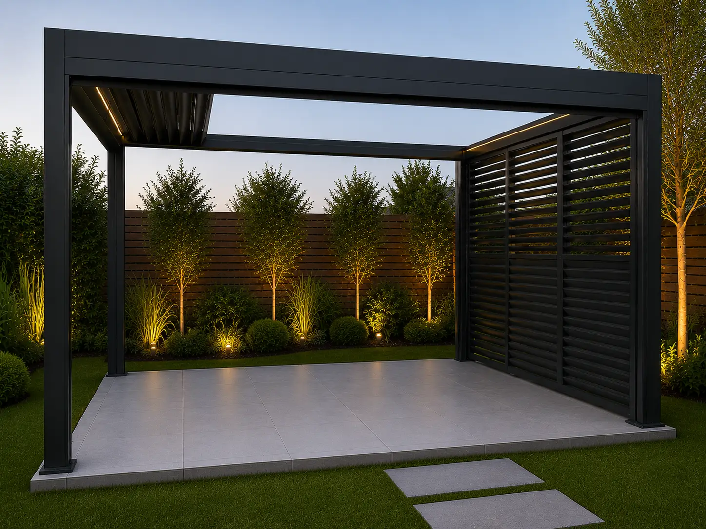 Neptune 4 x 3m LED Retractable Roof Gazebo