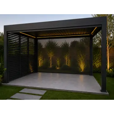 Neptune 3×4 m LED Retractable Roof Gazebo – Weatherproof Luxury
