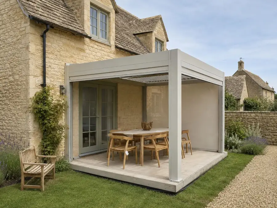 Eclipse 3 X 4m Cotswold Stone LED Motorised Pergola | Free Standing