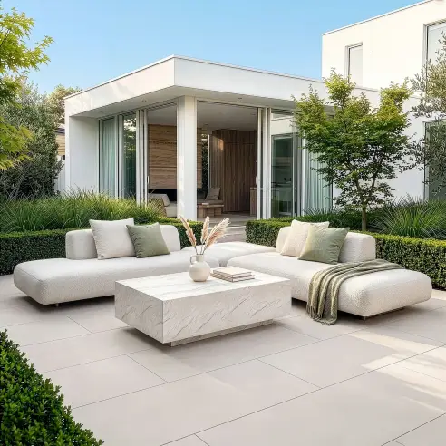 Fabric Cannes Medium Corner Sofa Set - Rectangular Marble Effect Coffee Table Fabric Cannes Medium Corner Sofa Set - Rectangular Marble Effect Coffee Table