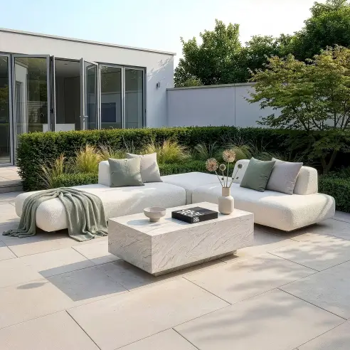 Fabric Cannes Small Corner Sofa Set - Rectangular Marble Effect Coffee Table Fabric Cannes Small Corner Sofa Set - Rectangular Marble Effect Coffee Table