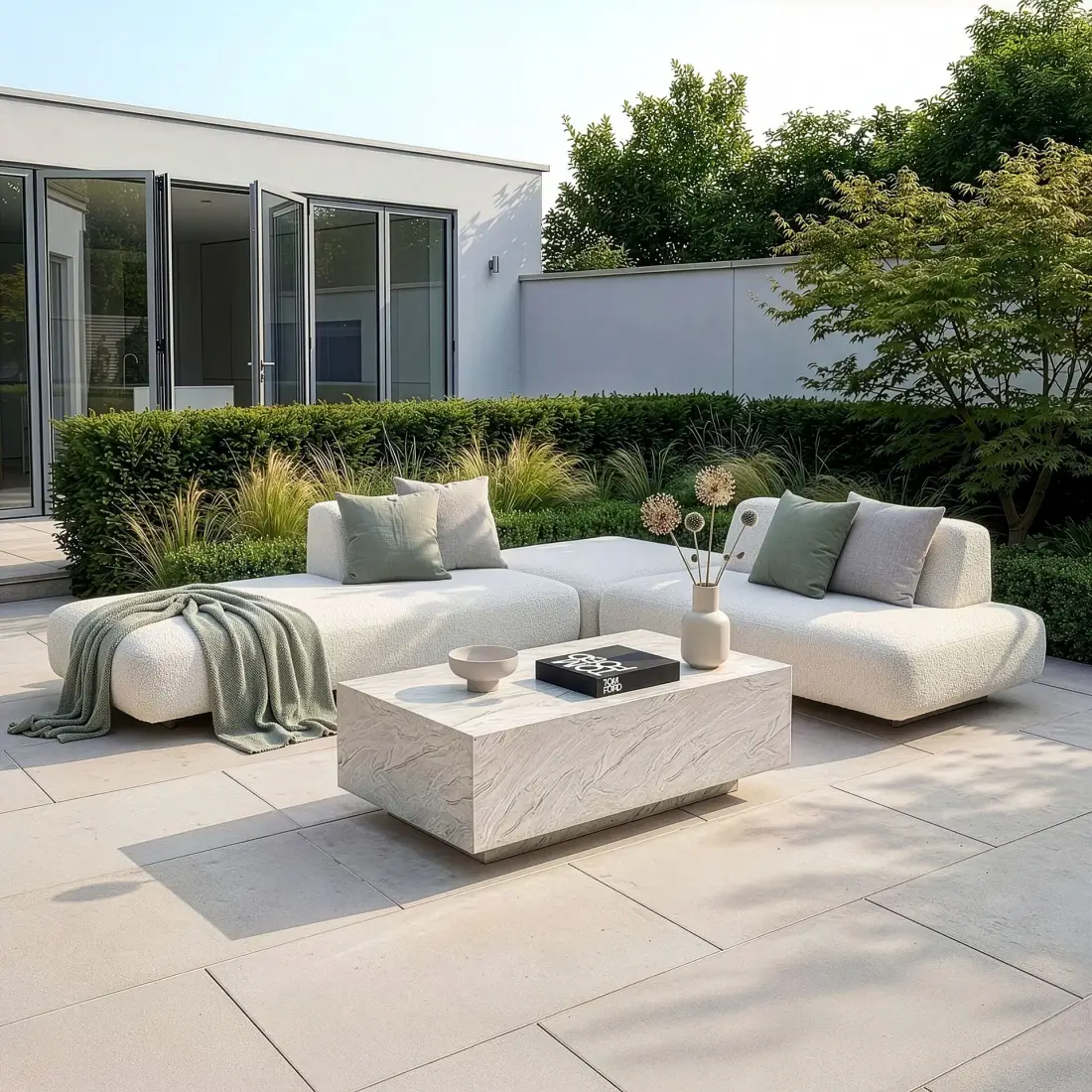 Fabric Cannes Small Corner Sofa Set - Rectangular Marble Effect Coffee Table Fabric Cannes Small Corner Sofa Set - Rectangular Marble Effect Coffee Table