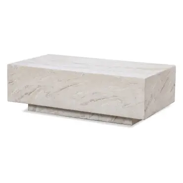 Fabric Cannes Small Corner Sofa Set - Rectangular Marble Effect Coffee Table