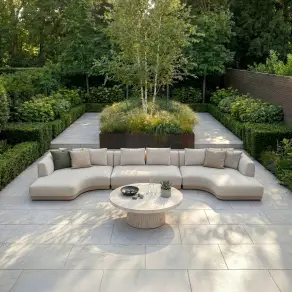 Fabric Lyon Small U Shape Sofa Set with Round Table