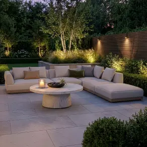 Fabric Lyon Large Corner Sofa Set with Round Table