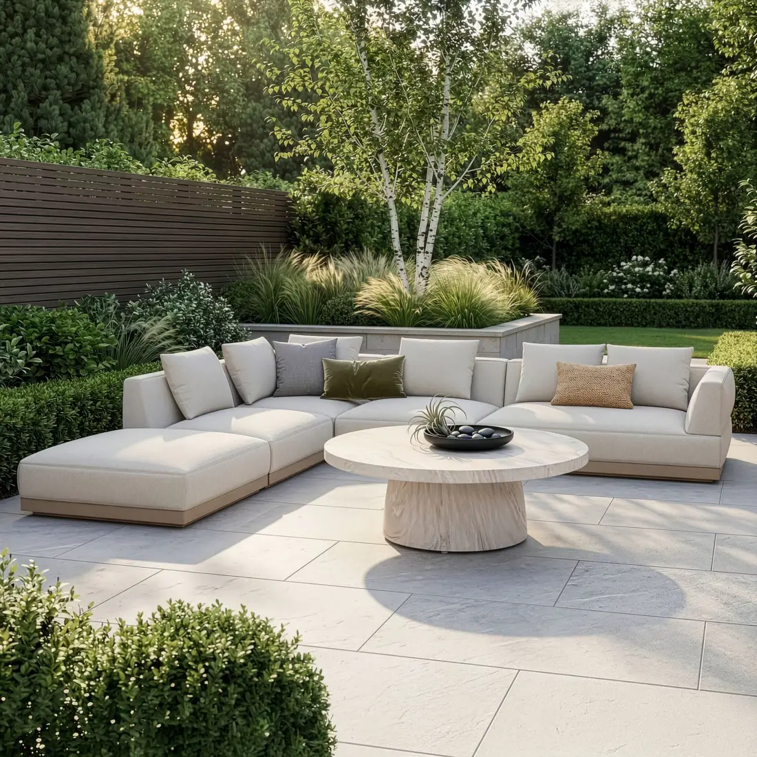 Fabric Lyon Left-Handed Large Corner Sofa Set with Round Table