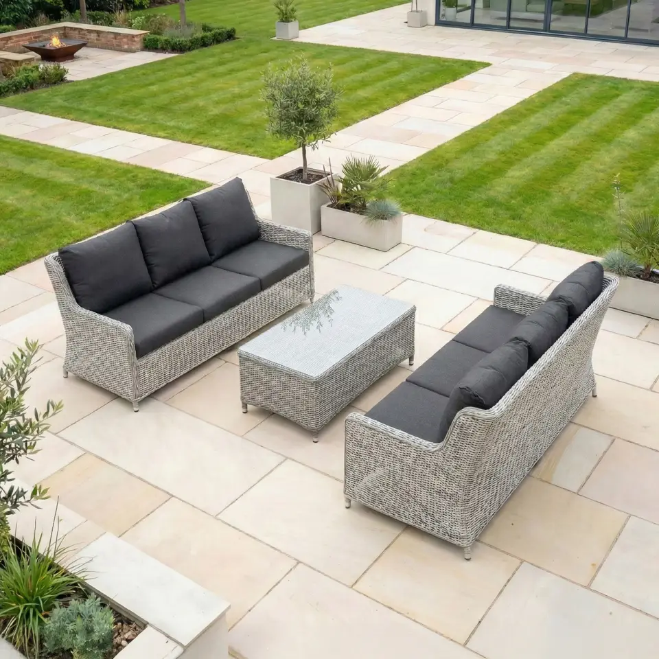 Talia Rattan 3 Seater Sofa Suite Lounging Set