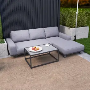 Tranquility Fabric Aluminium 3 Seater Chaise Sofa