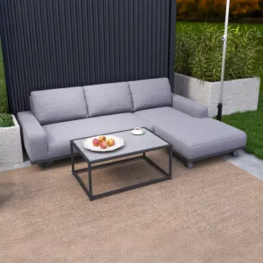 Tranquility Fabric Aluminium 3 Seater Chaise Sofa