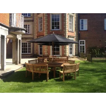 Chunky 2.1m Teak Table and Contour Benches | Certified