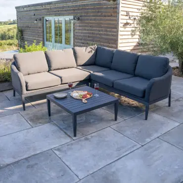 Duke All Weather Fabric Corner Sofa Lounging Set