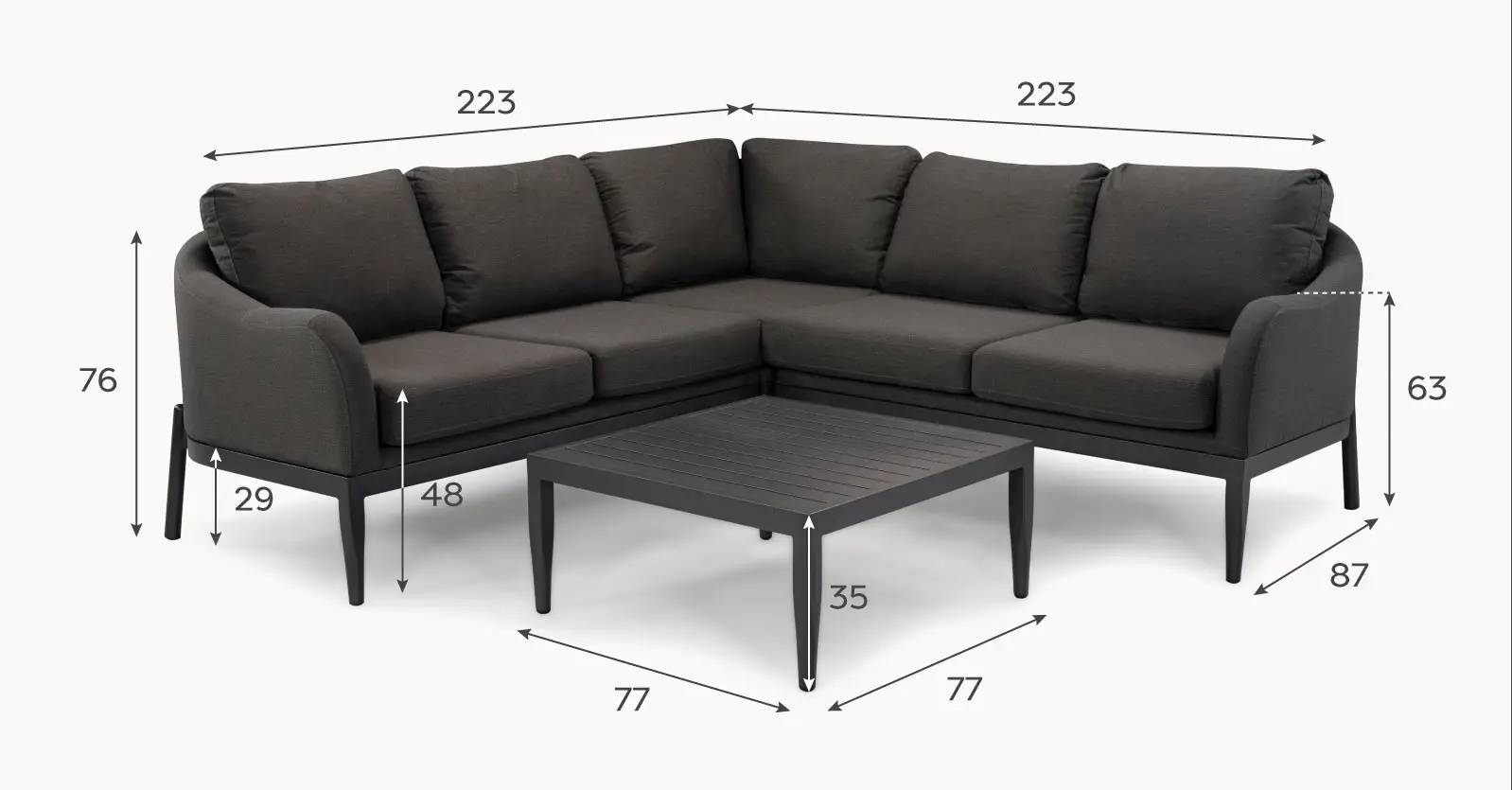 Duke All Weather Fabric Corner Sofa Lounging Set